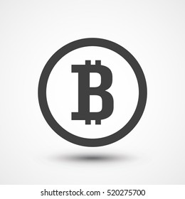 Bitcoin cryptocurrency round symbol flat icon for apps and websites