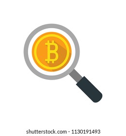 Bitcoin Cryptocurrency Search Icon