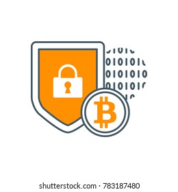 Bitcoin cryptocurrency security vector illustration