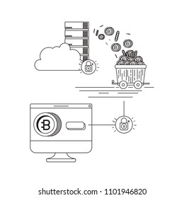 bitcoin cryptocurrency set icons