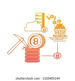 bitcoin cryptocurrency set icons