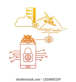 bitcoin cryptocurrency set icons