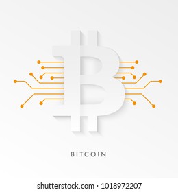 bitcoin. Cryptocurrency sign. Virtual money. Vector Illustration