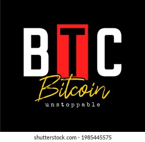 bitcoin cryptocurrency slogan t hirt design graphic vector  