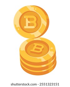 design de pilha de criptomoedas bitcoin isolado