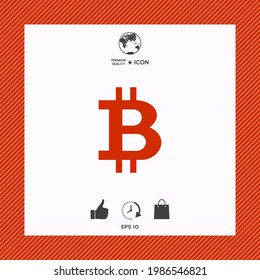 Bitcoin cryptocurrency symbol. Element for your design