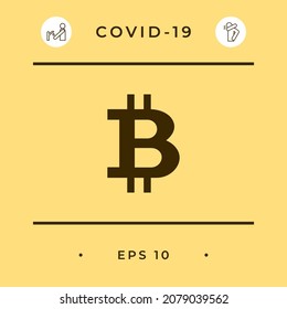 Bitcoin cryptocurrency symbol. Element for your design