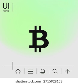 Símbolo de criptomoneda de Bitcoin. Elemento para su diseño