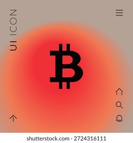 Símbolo de criptomoneda de Bitcoin. Elemento para su diseño
