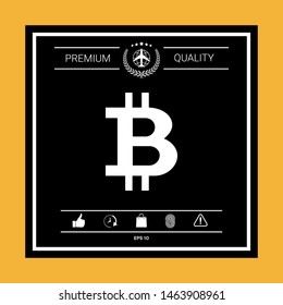 Bitcoin cryptocurrency symbol, icon - elements for your design