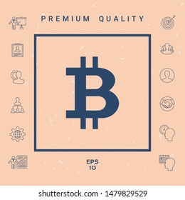 Bitcoin cryptocurrency symbol, icon - elements for your design