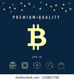 Bitcoin cryptocurrency symbol, icon - elements for your design