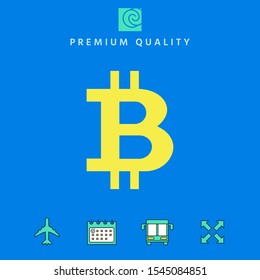 Bitcoin cryptocurrency symbol, icon - elements for your design
