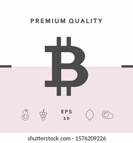 Bitcoin cryptocurrency symbol, icon - elements for your design