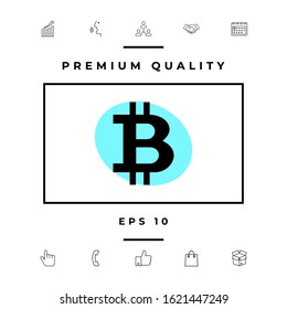 Bitcoin cryptocurrency symbol, icon - elements for your design