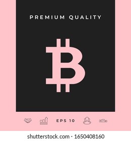 Bitcoin cryptocurrency symbol, icon - elements for your design