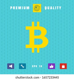 Símbolo criptodivisa de bitcoin, icono - elementos para el diseño