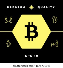 Símbolo criptodivisa de bitcoin, icono - elementos para el diseño