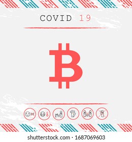 Bitcoin cryptocurrency symbol, icon - elements for your design