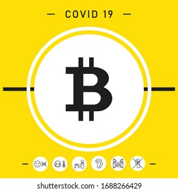 Bitcoin cryptocurrency symbol, icon - elements for your design