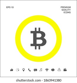 Símbolo criptodivisa de bitcoin, icono - elementos para su diseño