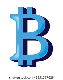 Icono de símbolo de criptomoneda de Bitcoin aislado