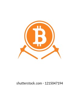 Bitcoin cryptocurrency symbol icon vector illustration eps10.