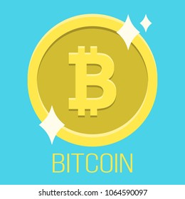 Bitcoin cryptocurrency symbol for logo, web banner or sticker