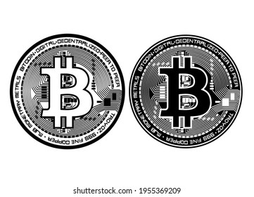 Bitcoin cryptocurrency symbol vector illustration