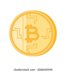 Bitcoin-Kryptowährungs-Technologie-Symbol einzeln