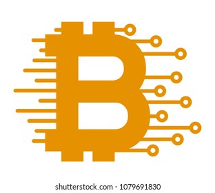 Bitcoin cryptocurrency technology – stock vector