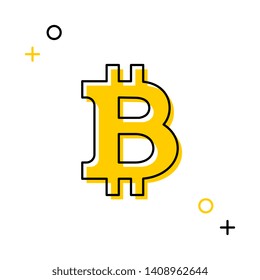 bitcoin cryptocurrency thin line icon on white background. trendy financial flat vector illustration easy to edit and customize. eps 10