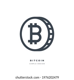 Bitcoin cryptocurrency thin line icon.