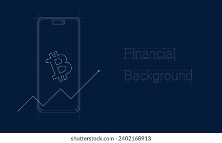 Bitcoin or Cryptocurrency uptrend illustration background.