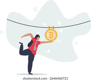 Bitcoin and cryptocurrency using for money laundering or payment in dark market, financial crime or criminal ransom pay concept. character life .