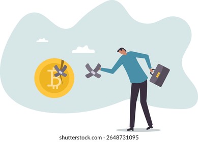Bitcoin e valor criptomoeda retorno após crash ou colapso, resgate ou corrigir Bitcoin trading .character para design.