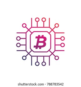 bitcoin, cryptocurrency vector icon