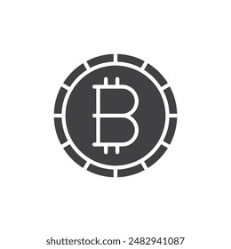 Bitcoin cryptocurrency vector icon. filled flat sign for mobile concept and web design. Bitcoin coin glyph icon. Symbol, logo illustration. Vector graphics