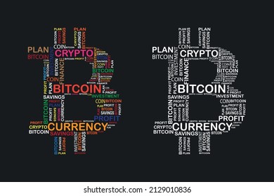 bitcoin, Cryptocurrency  word cloud t-shirt design vector.