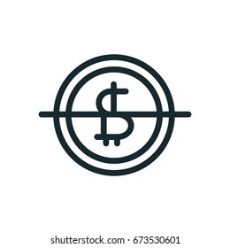 Bitcoin Cryptocyrrency Dollar Exchange Minimal Flat Line Outline Stroke Icon Pictogram Symbol