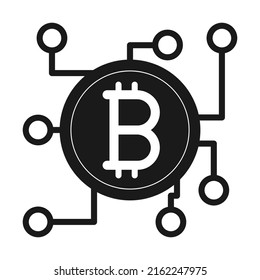 Ilustración vectorial de diseño de moda de Cryptocyrency de Bitcoin. Color editable