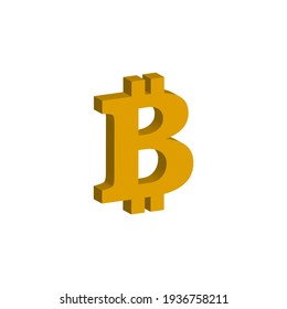 Bitcoin currency 3d style isolated on white background. Vector illustration