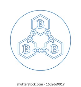 Bitcoin currency chain icon / digital money