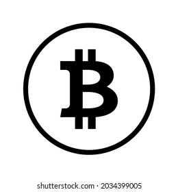 Bitcoin currency crypto coin icon. International stock exchange. Network marketing sign BTC. Vector illustration.