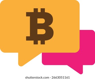 Ilustración plana de Vector de icono de criptomoneda de Bitcoin