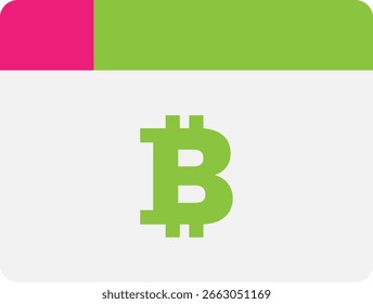 Ilustración plana de Vector de icono de criptomoneda de Bitcoin
