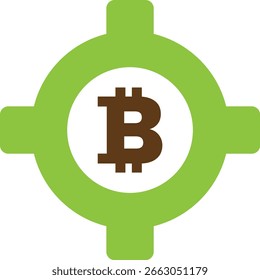 Ilustración plana de Vector de icono de criptomoneda de Bitcoin