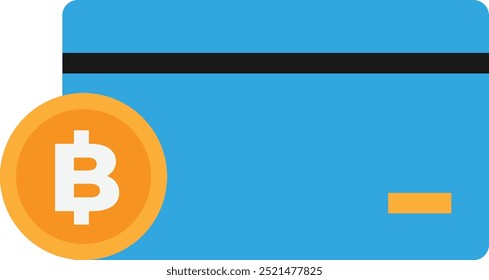 Bitcoin Currency Digital Icon Vector Flat Illustration