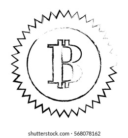 bitcoin currency digital symbol, logotype of cash, vector illustration