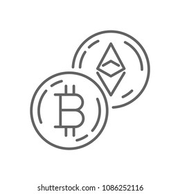 Bitcoin Currency Exchange Thin Line Symbol Icon Design